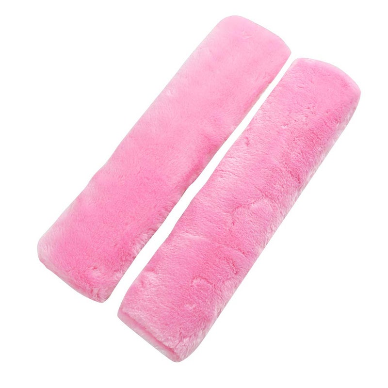 SUNTRADE Soft Faux Car Seat Belt Cover Pad,Car Safety Seat Belt Strap Shoulder Pad for Adults and Children,Suitable for Car Seat Belt,Backpack,Shoulder Bag,Set of 2 (Pink) - Image 1